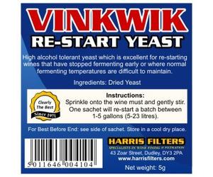 5 x Vinkwik Re-Start Yeast for Home Wine Making