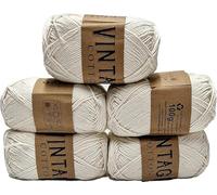 5 x Vintage Cotton DK 100g Crochet & Knitting Yarn/Wool, 60 Colours to Choose from (V-02)
