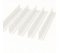 White 1 Metre UPVC Plastic Rigid Angles 50 x 25mm Corner Cover Trim 90 Degrees (5)