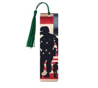 5 x Wooden Bookmarks with Tassels - American Military Soldiers