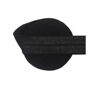 5 Yard 25mm Solid Shiny Fold Over Elastics Spandex Satin Bands Sewing Trim,Black,25mm