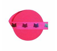 5 Yard 5/8" 15mm Rainbow Gold Cat Foil Print Foldover Elastic FOE Spandex Satin Band Hair Tie Headband Dress Sewing-Cat A-Passion-5 Yards