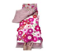 5 Yards 3D Three Dimensional Applique Embroidery Fabric Single Sided Positioning Full Length Lace Mesh Dress Accessories(11)