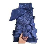5 Yards 3D Three Dimensional Applique Embroidery Fabric Single Sided Positioning Full Length Lace Mesh Dress Accessories(9)