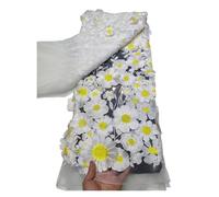 5 Yards 3D Three Dimensional Applique Embroidery Fabric Single Sided Positioning Full Length Lace Mesh Dress Accessories(8)