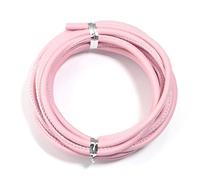 5 Yards 3mm Sheepskin Leather Cord Round Stitched Rope for DIY Crafts, Jewelry Making, Sewing Accessories - Eco-Friendly & Durable(Pink)
