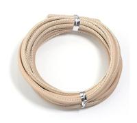 5 Yards 3mm Sheepskin Leather Cord Round Stitched Rope for DIY Crafts, Jewelry Making, Sewing Accessories - Eco-Friendly & Durable(Beige)