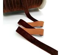 5 yards 6-25mm Velvet Ribbon Party Decoration Ribbon Bowknot DIY Christmas Ribbon-Dark Coffee-20mm wide