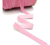 5 yards 6-25mm Velvet Ribbon Party Decoration Ribbon Bowknot DIY Christmas Ribbon-Pink-10mm wide