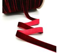 5 yards 6-25mm Velvet Ribbon Party Decoration Ribbon Bowknot DIY Christmas Ribbon-Wine Red-15mm wide