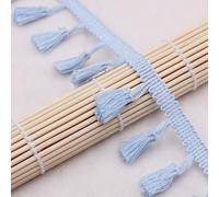 5 Yards Cotton Tassel Fringe Trim - Elegant Foil Fringe for Curtains, Tablecloths, and DIY Crafts(Blu)