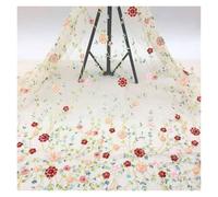 5 Yards Embroidery Lace Wedding Fabric Sequins Bead Tube Spring and Summer Dress Material(2)