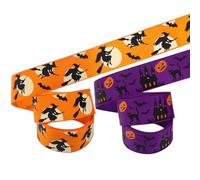 5 Yards Halloween Ribbons,2 Rolls 25mm Wide Satin Ribbon for Gift Wrapping,Spider Pumpkin Halloween Themed Ribbons for DIY Craft,Satin Fabric Ribbon for Halloween Party Decor,Halloween Party Supplies