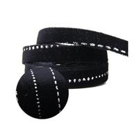 5 Yards Multi Sized Double-Sided Gold Star Dots Velvet Cloth Ribbons Hair Bow Cap DIY Clothing Accessories Party for Wrapping Wedding(1cm-01)