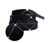 5 Yards Multi Sized Double-Sided Gold Star Dots Velvet Cloth Ribbons Hair Bow Cap DIY Clothing Accessories Party for Wrapping Wedding(1cm-09)