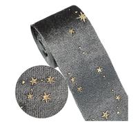 5 Yards Multi Sized Double-Sided Gold Star Dots Velvet Cloth Ribbons Hair Bow Cap DIY Clothing Accessories Party for Wrapping Wedding(5cm)