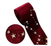5 Yards Multi Sized Double-Sided Gold Star Dots Velvet Cloth Ribbons Hair Bow Cap DIY Clothing Accessories Party for Wrapping Wedding(5cm-03)