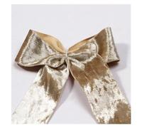 5 Yards/Roll 25 38mm Solid Color Velvet Ribbon for DIY Hair Bows Home Decoration Accessories Wedding Supplies Sewing Material for Wrapping Wedding(06 Champagne Gold,38mm)