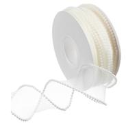 5 Yards White Ribbon for Gift Wrapping, White Organza Ribbon with Pearl Edges Wire, Fishtail Sheer Transparent Ribbons for Gift Wrapping, Christmas, Bows, Bouquet Decor Wedding Bridal Decorations