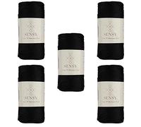 5 Yarn Strange Sensy Premium 2mm 230 Metres Polyester Rope, 100% Polypropylene Macrame Cord 2mm Crochet Bag Macrame Rope Crochet Yarn Gift for Knitwear (Black)