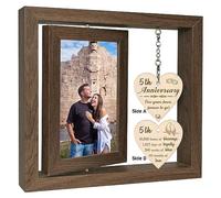 5 Year Anniversary Photo Frame Gifts, Wood 5TH Wedding Anniversary Frame Gift for Wife Men Husband (Dis Two 15x10 cm)
