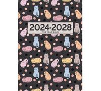 5 Year Diary 2024-2028 | A4 Cute Cats Playing With Balls: Month to View Planner with UK Holidays, Moon Phases, Birthdays & Celebrations, Contacts, Passwords (Five Years)