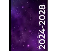 5 Year Diary 2024-2028 | A4 Galaxy Stars (hardcover): Month to View Planner with UK Holidays, Moon Phases, Birthdays & Celebrations, Contacts, Passwords (Five Years)