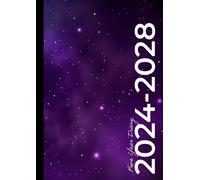 5 Year Diary 2024-2028 | A4 Galaxy Stars: Month to View Planner with UK Holidays, Moon Phases, Birthdays & Celebrations, Contacts, Passwords (Five Years)