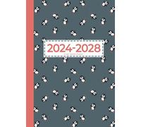 5 Year Diary 2024-2028 | A5 Cute Penguins Can Fly: Month to View Planner with UK Holidays, Vision Board, Moon Phases, Birthdays & Celebrations, Contacts, Passwords (Five Years)