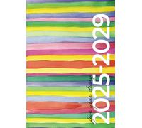 5 Year Diary 2025-2029 | A5 Modern Rainbow Watercolour: Month to View Planner with UK Holidays, Vision Board, Moon Phases, Birthdays & Celebrations, Contacts, Passwords (Five Years)