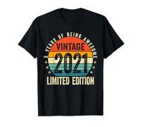 5 Year Gifts Old Vintage 2021 Limited Edition 5th Birthday T-Shirt