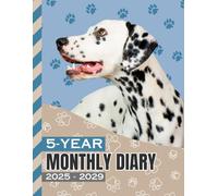 5-Year Monthly Diary 2025-2029: 8.5x11 Daily Dated Notebook / Goal Planning Journal With To Do Lists / Personal Event Organizer Gift / Dalmatian Dog Art on Paw Print Pattern Cover