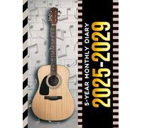 5-Year Monthly Diary 2025-2029: Hardcover / 8.5x11 Daily Dated Notebook / Goal Planning Journal With To Do Lists / Personal Event Organizer Gift / Guitar Guitarist - Musical Instrument Theme Cover