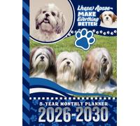 5-Year Monthly Planner 2026-2030: Hardcover / Dated Large / 60 Month Agenda / With Notes Pages - To Do List / Lhasa Apso Dog Art Cover Design