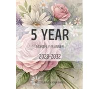 5 Year Monthly Planner 2028-2032: Floral Five Year Calendar Organizer Two Pages Per Month From January 2028 To December 2032 with Holidays and Moon Phases