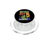 5 Year Old Birthday Boy Music DJ T-Rex Dinosaur Theme Party PopSockets PopGrip for MagSafe