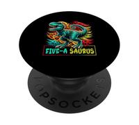 5 Year Old Dinosaur Birthday 5Th Bday T Rex Dino Five Saurus PopSockets Adhesive PopGrip