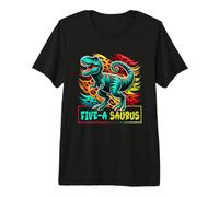 5 Year Old Dinosaur Birthday 5Th Bday T Rex Dino Five Saurus Premium T-Shirt