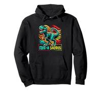 5 Year Old Dinosaur Birthday 5Th Bday T Rex Dino Five Saurus Pullover Hoodie