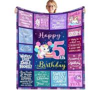 5 Year Old Girl Birthday Gift Ideas - Ultra Soft Blanket for Five Year Old Birthday Decorations,Gifts for 5 Year Old Girl Celebration Fleece Throw Blanket 50"x40"