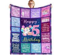 5 Year Old Girl Birthday Gift Ideas - Ultra Soft Blanket for Five Year Old Birthday Decorations,Gifts for 5 Year Old Girl Celebration Fleece Throw Blanket 50"x40"