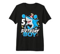 5 Year Old Kids Shark Birthday Gifting Ideas 5th Five Year Premium T-Shirt