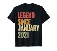 5 Year Old Legend Since January 2021 Retro 5th Birthday T-Shirt