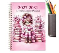 5 Year Planner - 2027-2031 Reading Theme Cover Notebook | 5 Year Planner - 5.5x8.3 Inch 2027-2031 Notebook Calendar For Teachers Students College Office Home Study Work