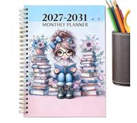 5 Year Planner, Reading Theme Cover, Teacher Notebook | 2027 to 2031 Year Planner 5.5 x 8.3 Inch for Teachers Students College Office Work from Home Studies