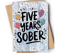 5 Year Sober Card - Five Year Sobriety Card - Congrats Sober Anniversary Celebration - 5 Soberversary for Men or Women - Addiction Recovery AA - Proud of You 5th Soberversary Birthday - NUM 232
