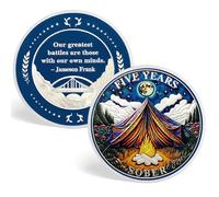 5 Year Sobriety Coin Reborn Campfire AA Recovery Chip Medallion Token | Sober Gift for Year Recovery with Campfiren Design for AA NA Meetings Milestones Sponsorship Encouragement Support