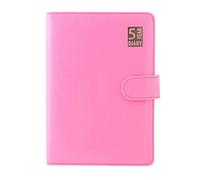 5 year undated leathergrain A5 diary - pink