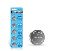 【5-Year Warranty】 CELEWELL CR1220 3V Lithium Battery 40mAh for Fairy Pearls/LED Light/Bracelet/Flashlight/Clock (5-Pack)