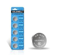 【5-YEAR WARRANTY】CELEWELL CR1620 CR 1620 Battery For Key Fob Tracker 70mAh 3V Lithium Coin Cell 5 Pack